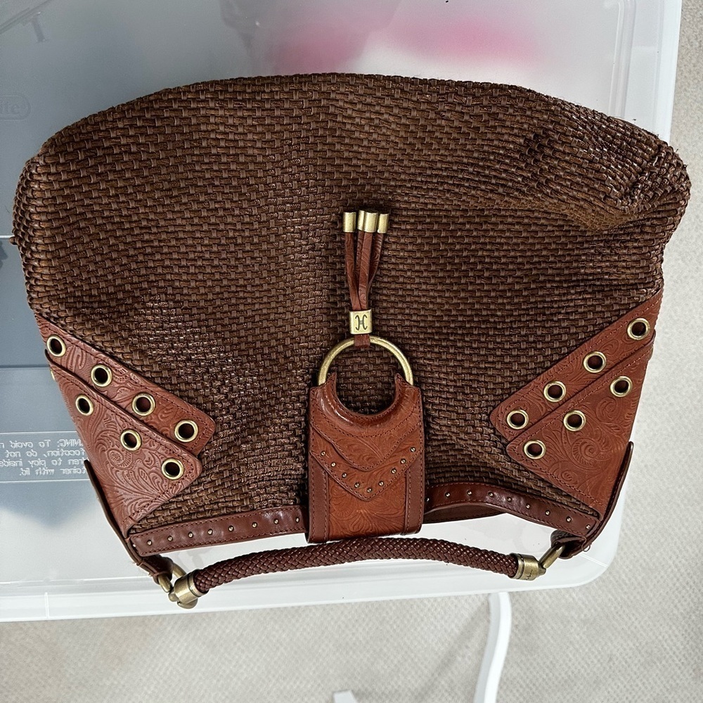 Cole Haan leather and woven thread Handbag. - Picture 9 of 11